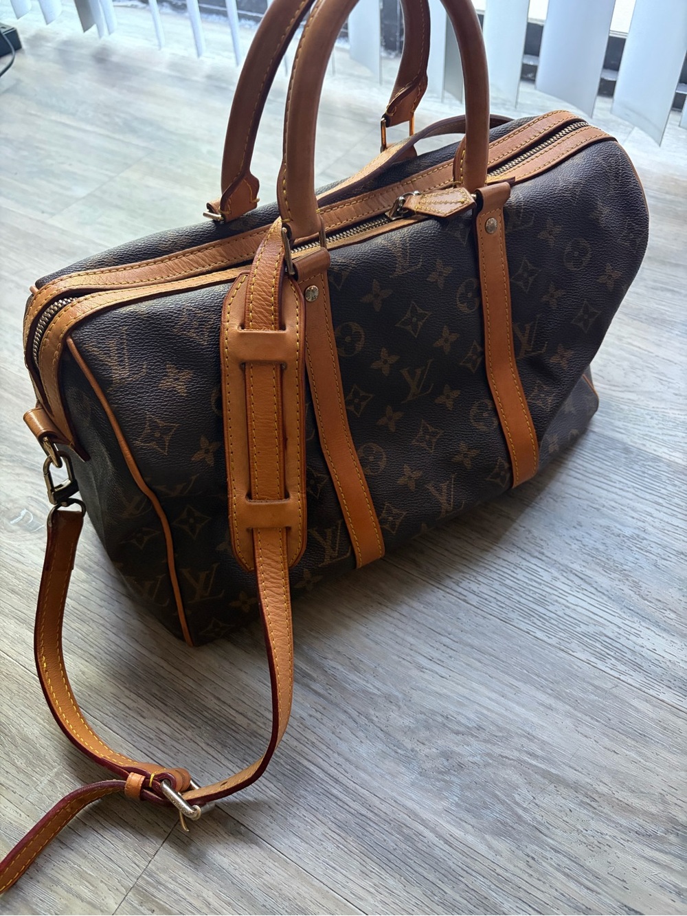 Vintage SAC SOUPLE dupe size 35 Brown Monogram Keep All Bag